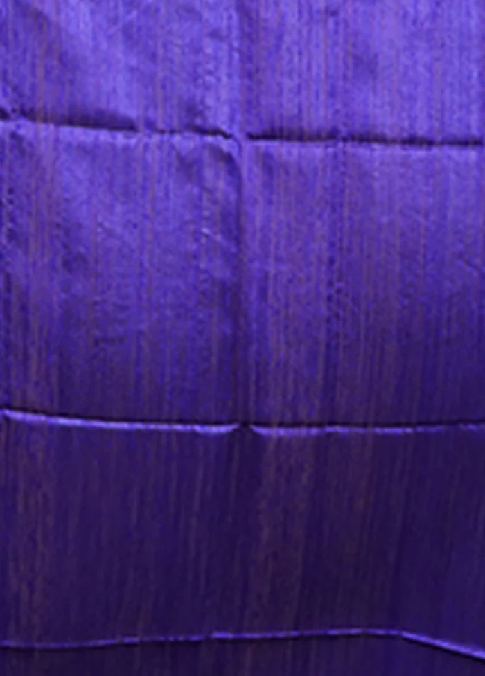 Blue Handloom Matka Pure Silk Saree With Blouse Piece - Image 5