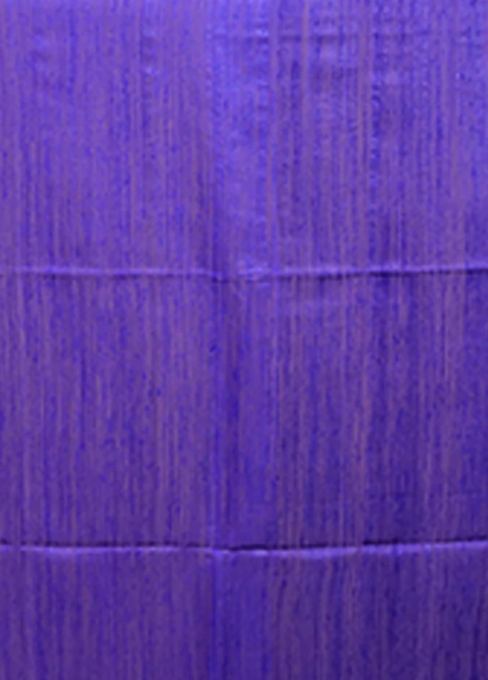 Blue Handloom Matka Pure Silk Saree With Blouse Piece - Image 5