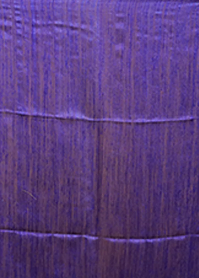 Blue Handloom Matka Pure Silk Saree With Blouse Piece - Image 4