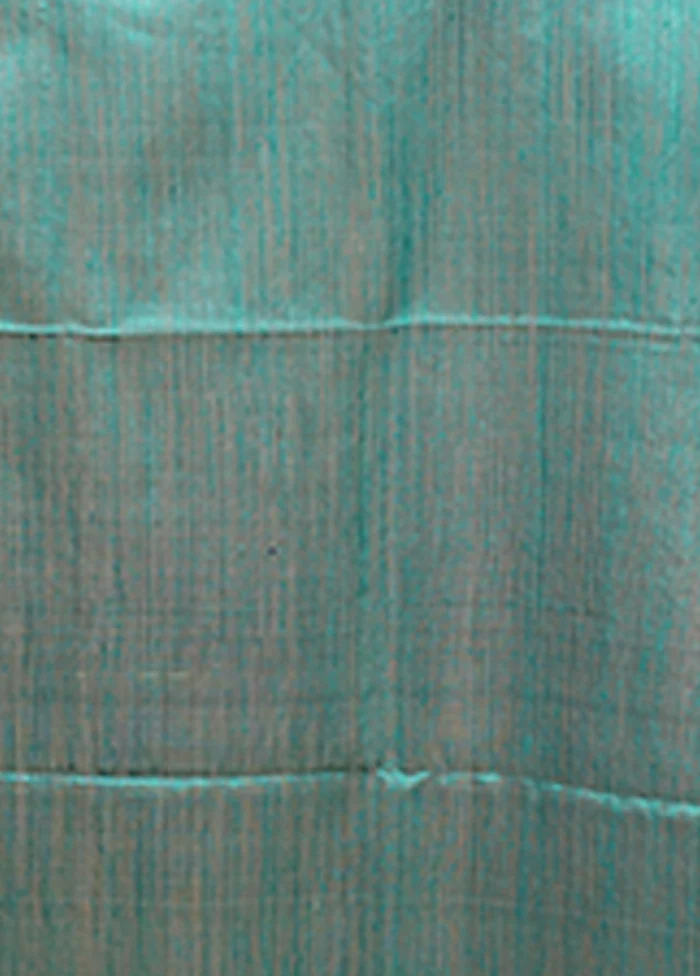 Blue Handloom Matka Pure Silk Saree With Blouse Piece - Image 5