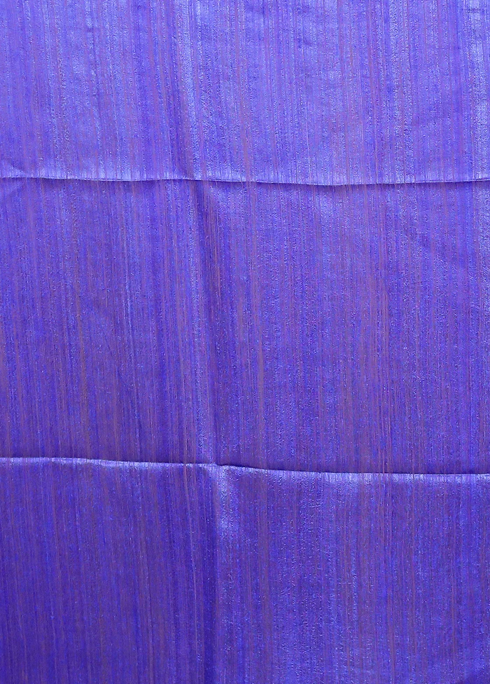 Blue Handloom Matka Pure Silk Saree With Blouse Piece - Image 5