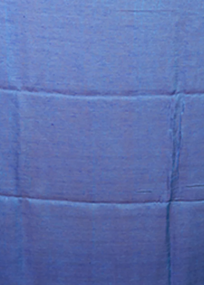 Blue Handloom Matka Pure Silk Saree With Blouse Piece - Image 5