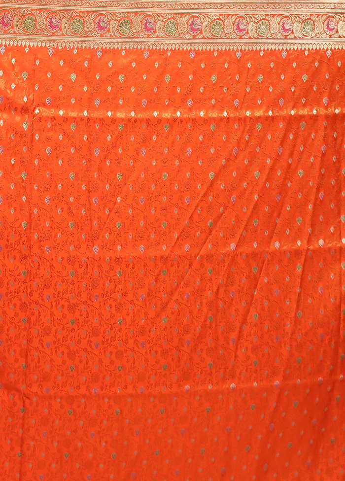 Blue Handloom Tanchoi Pure Silk Saree With Blouse Piece - Image 5