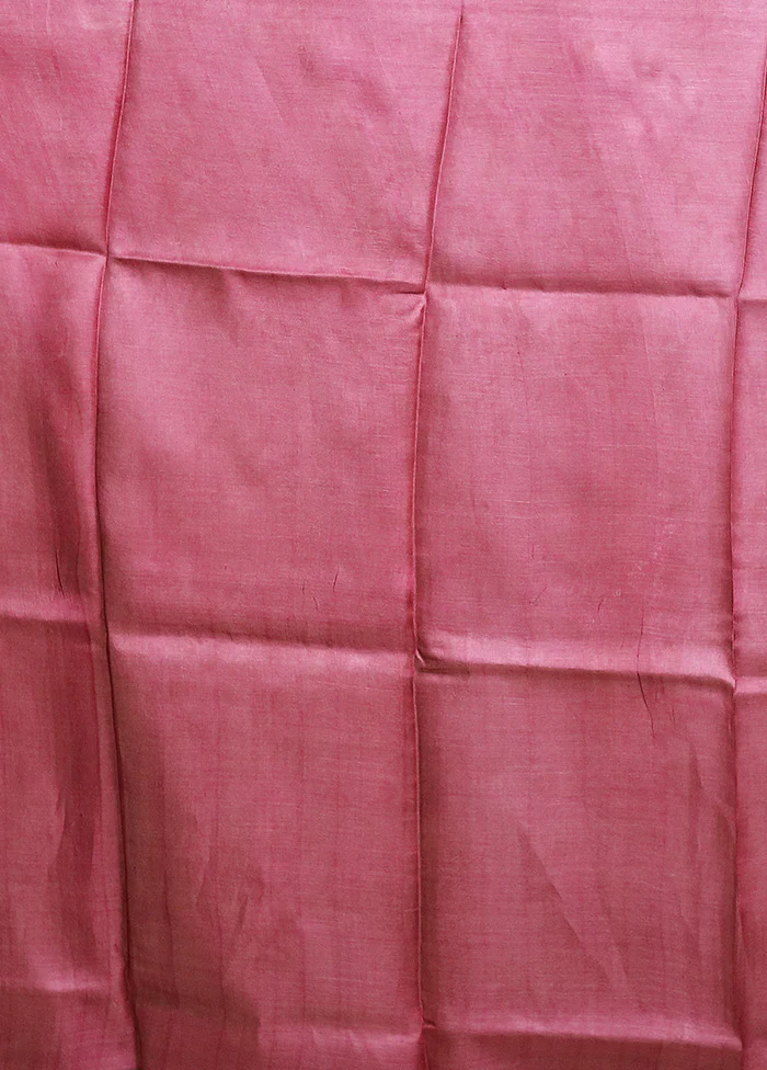 Blue Handloom Tussar Pure Silk Saree With Blouse Piece - Image 5