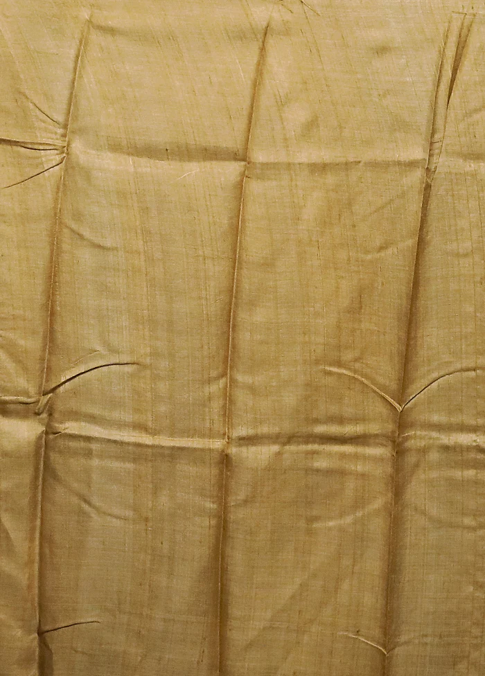 Blue Handloom Tussar Pure Silk Saree With Blouse Piece - Image 5