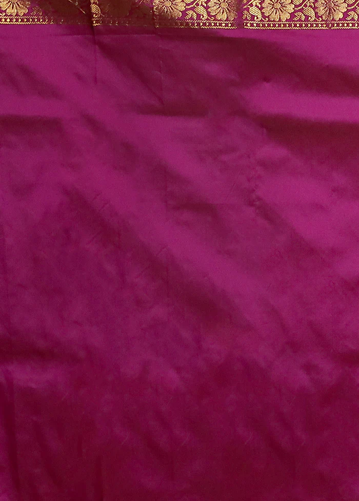 Blue Kanjivaram Silk Saree With Blouse Piece - Image 5