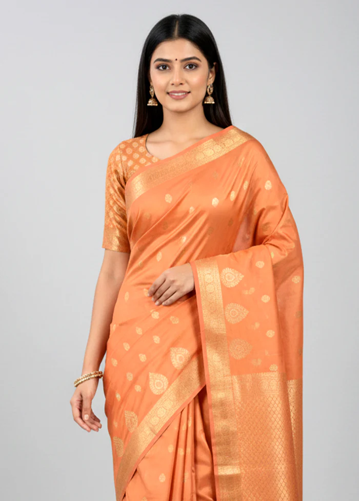 Blue Kanjivaram Silk Saree With Blouse Piece - Image 2