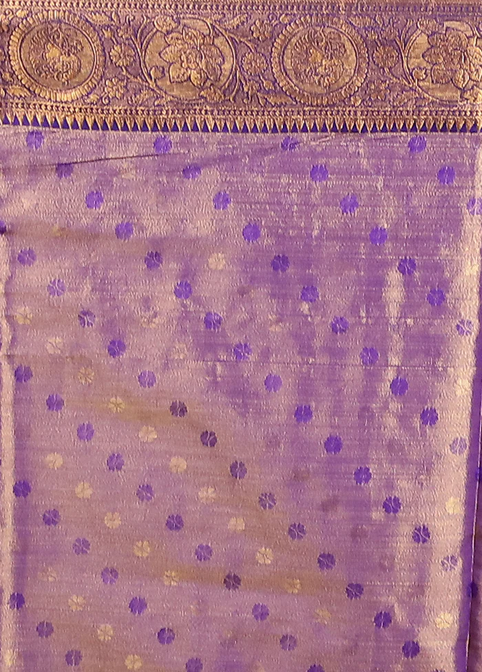 Blue Kanjivaram Silk Saree With Blouse Piece - Image 5