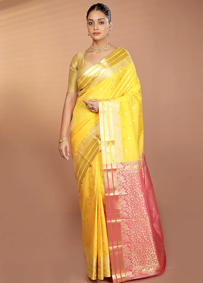 Blue Kanjivaram Silk Saree With Blouse Piece - Image 2