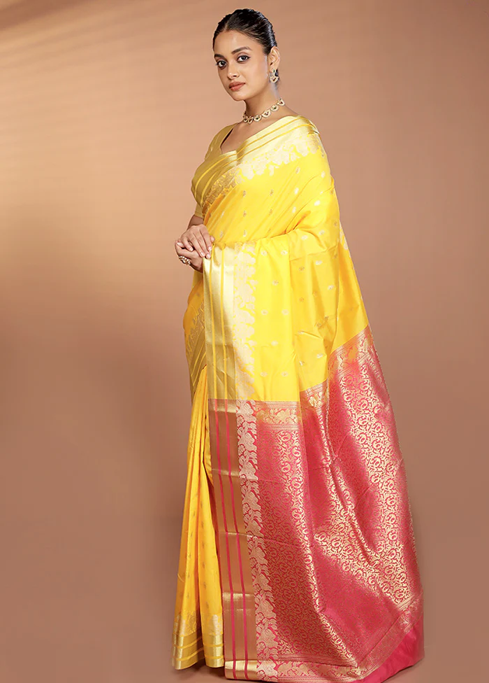 Blue Kanjivaram Silk Saree With Blouse Piece - Image 4