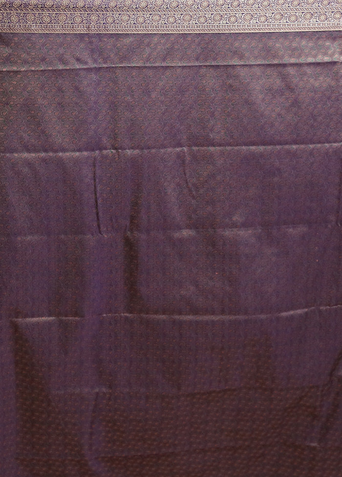 Blue Kanjivaram Silk Saree With Blouse Piece - Image 5
