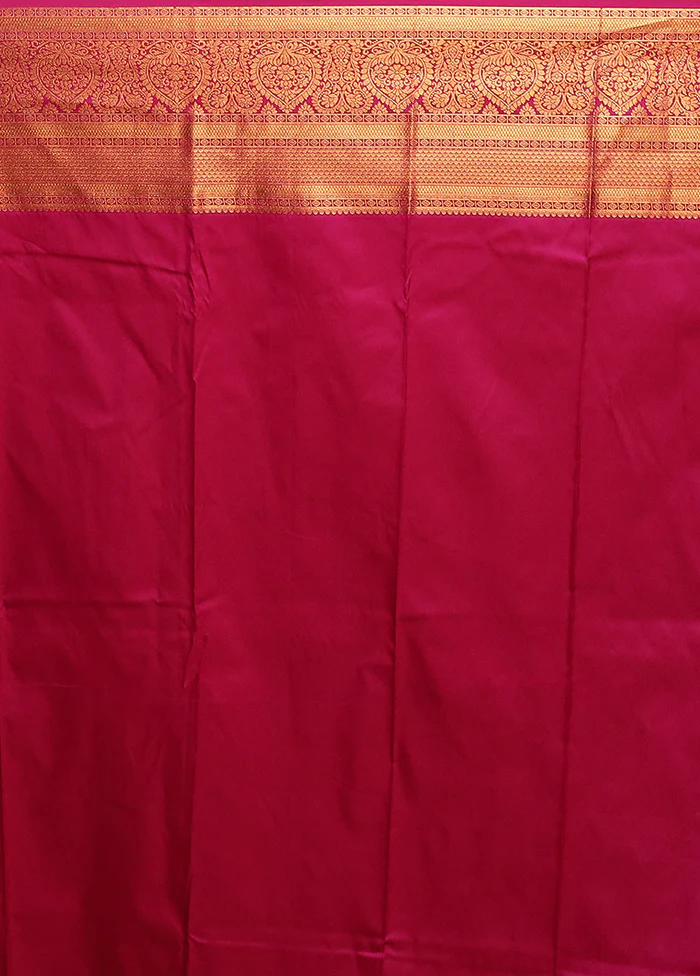 Blue Kanjivaram Silk Saree With Blouse Piece - Image 5