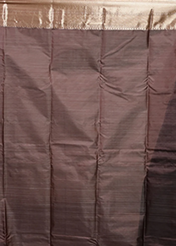 Blue Kanjivaram Silk Saree With Blouse Piece - Image 5