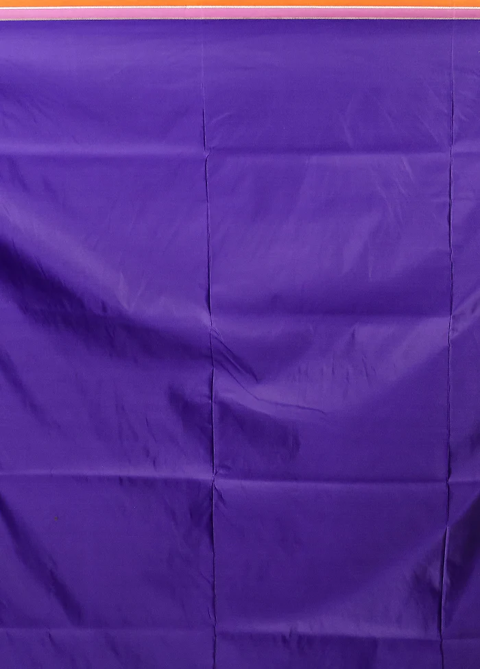 Purple Katan Silk Saree With Blouse Piece - Image 5