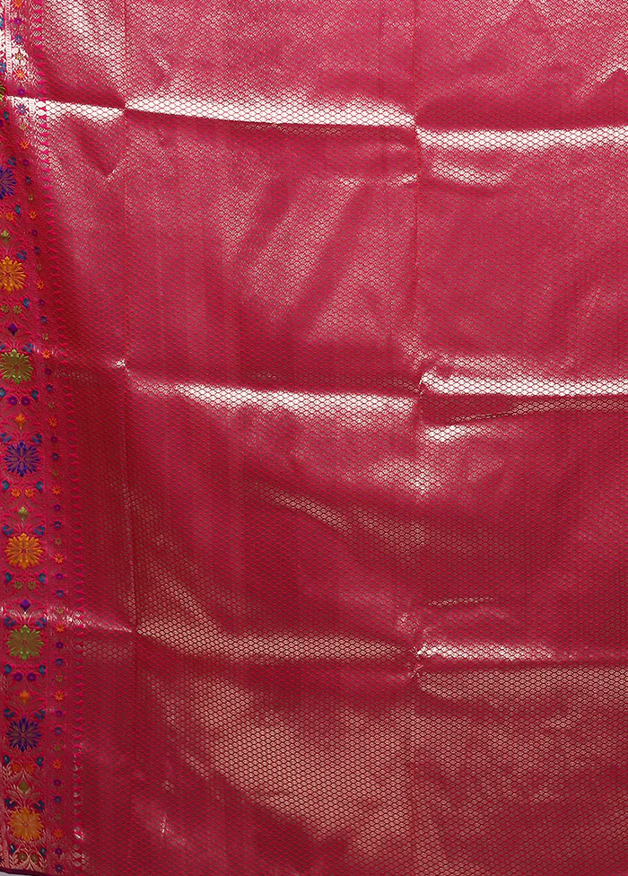 Blue Katan Silk Saree With Blouse Piece - Image 6