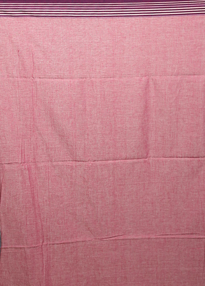 Blue Khadi Cotton Saree With Blouse Piece - Image 5