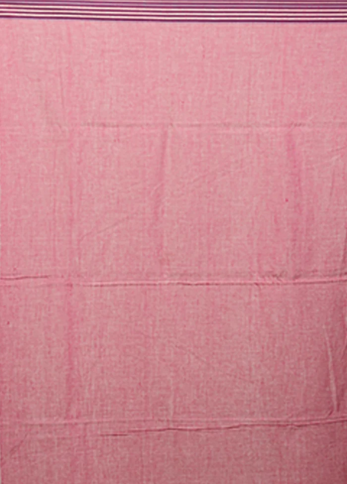 Blue Khadi Cotton Saree With Blouse Piece - Image 5