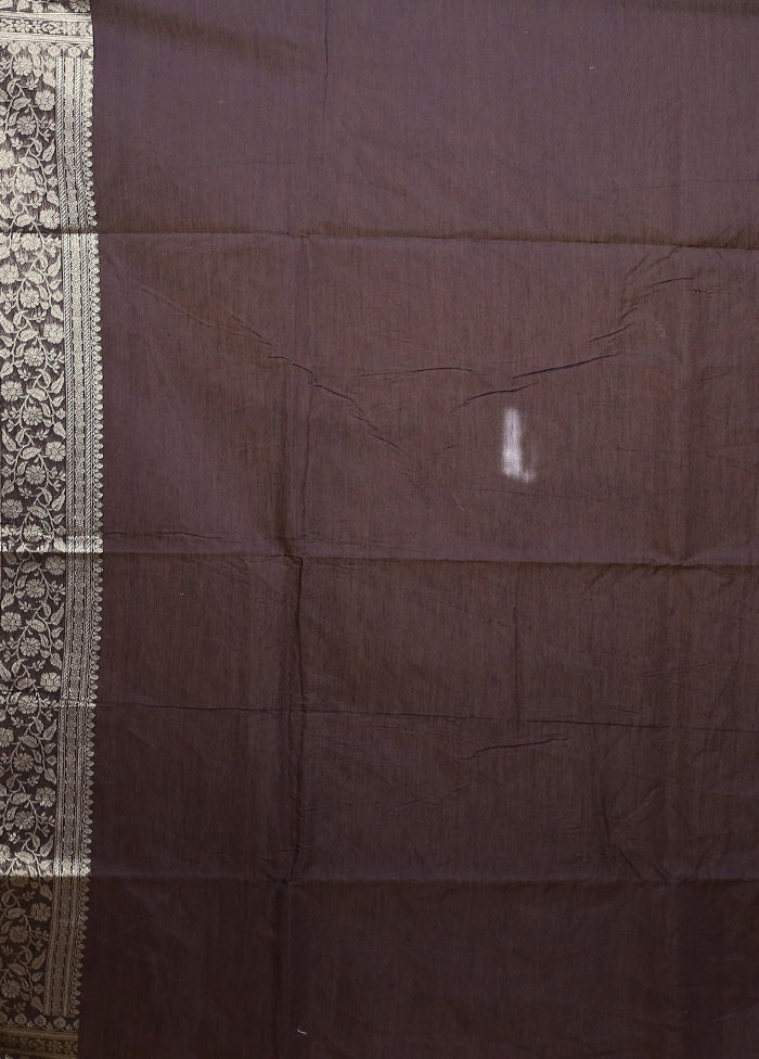 Blue Kora Silk Saree With Blouse Piece - Image 5