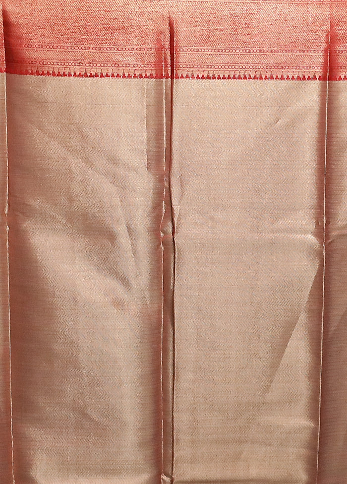 Blue Kora Silk Saree With Blouse Piece - Image 5