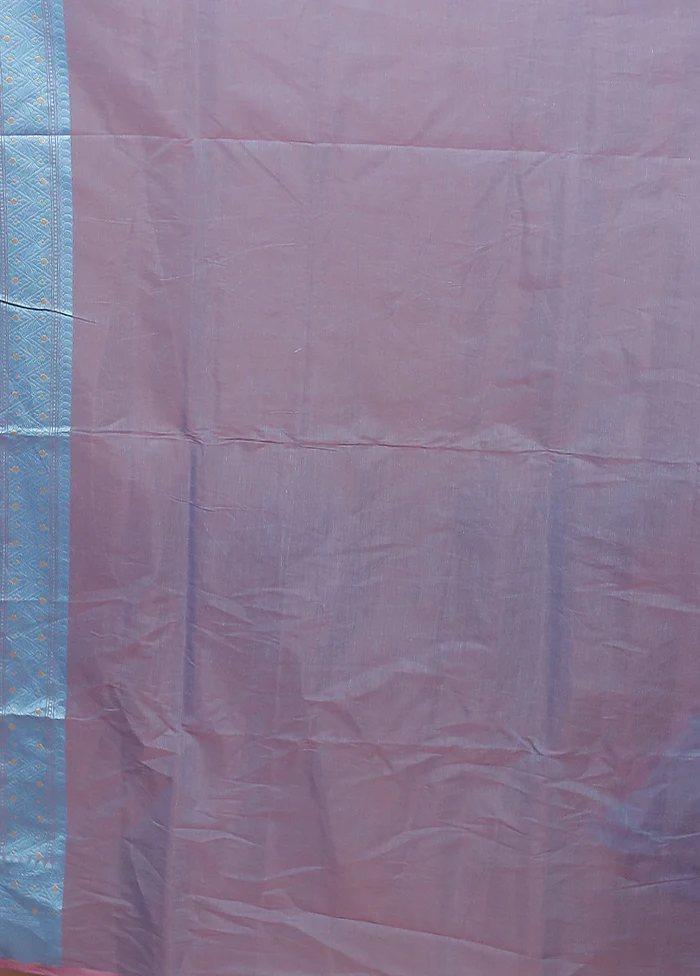 Blue Kora Silk Saree With Blouse Piece - Image 5
