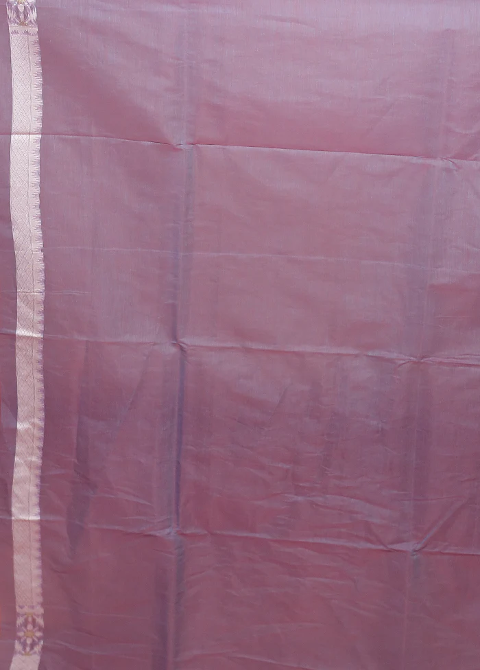 Blue Kora Silk Saree With Blouse Piece - Image 5