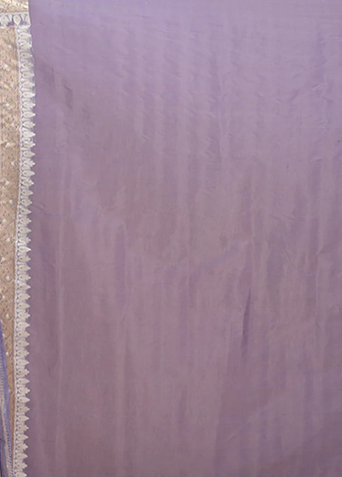 Blue Kora Silk Saree With Blouse Piece - Image 5