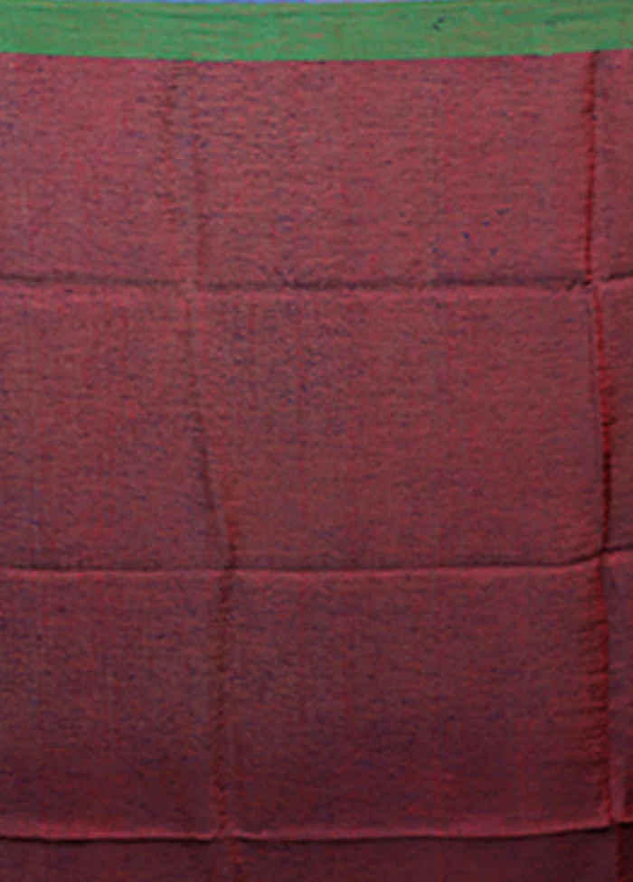 Blue Linen Silk Saree With Blouse Piece - Image 5