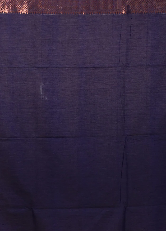 Blue Matka Silk Saree With Blouse Piece - Image 5