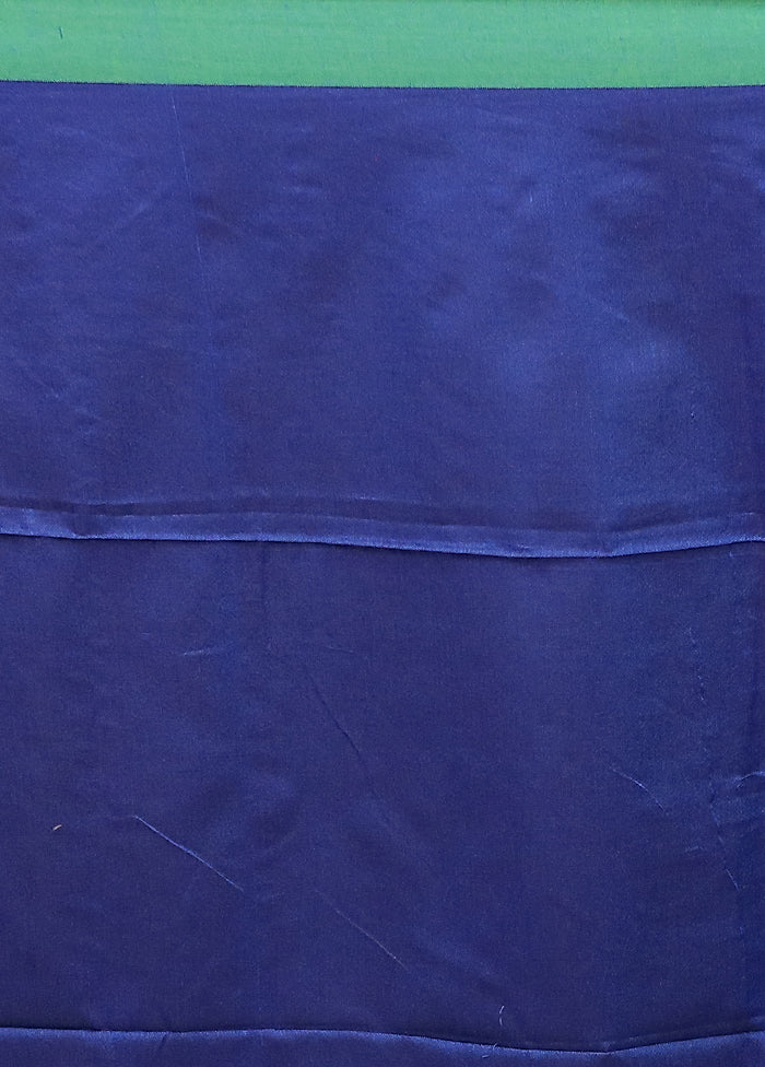 Blue Matka Silk Saree With Blouse Piece - Image 5