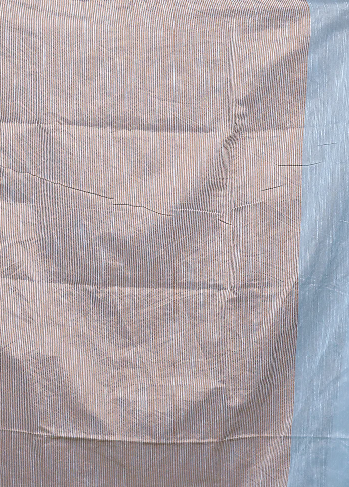 Blue Matka Silk Saree With Blouse Piece - Image 5