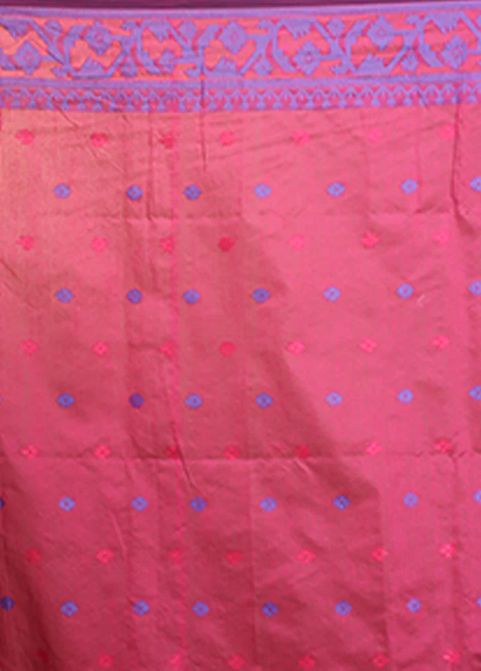 Blue Matka Silk Saree With Blouse Piece - Image 5
