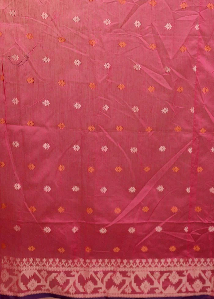 Blue Matka Silk Saree With Blouse Piece - Image 5