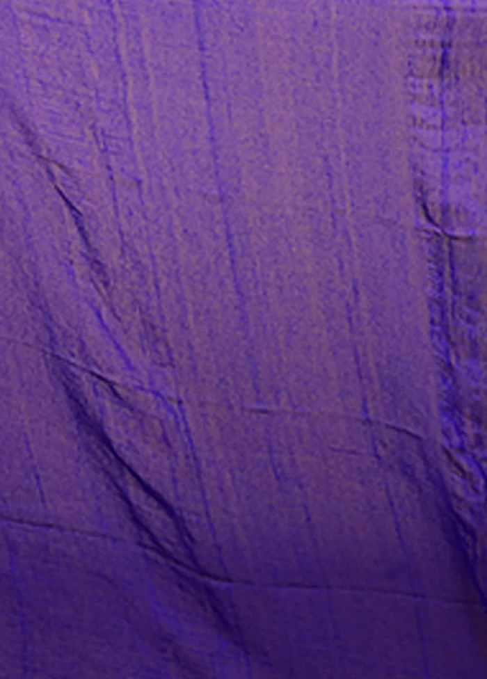 Blue Matka Silk Saree With Blouse Piece - Image 5
