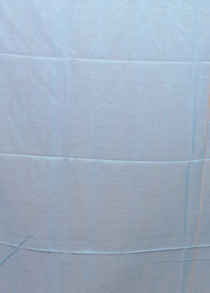 Blue Matka Silk Saree With Blouse Piece - Image 5