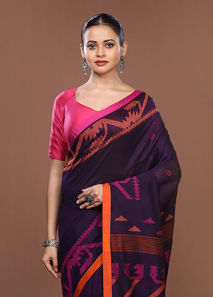 Blue Matka Silk Saree With Blouse Piece