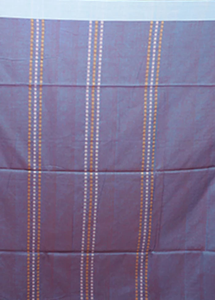 Blue Matka Silk Saree With Blouse Piece - Image 5