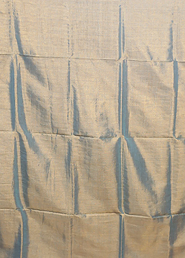 Blue Matka Silk Saree With Blouse Piece - Image 5