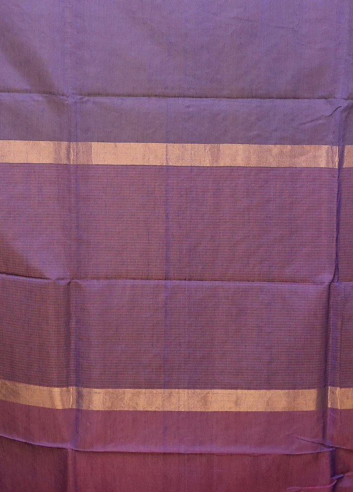 Blue Matka Silk Saree With Blouse Piece - Image 5