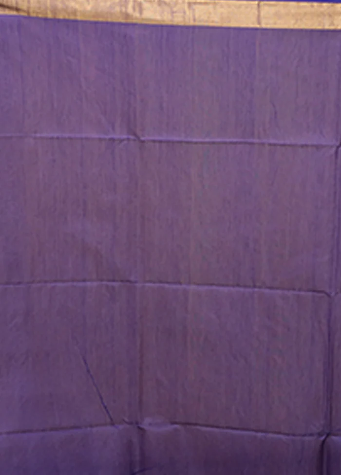 Blue Matka Silk Saree With Blouse Piece - Image 5