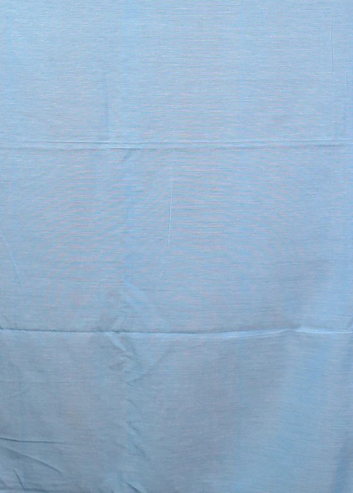 Blue Matka Silk Saree With Blouse Piece - Image 5
