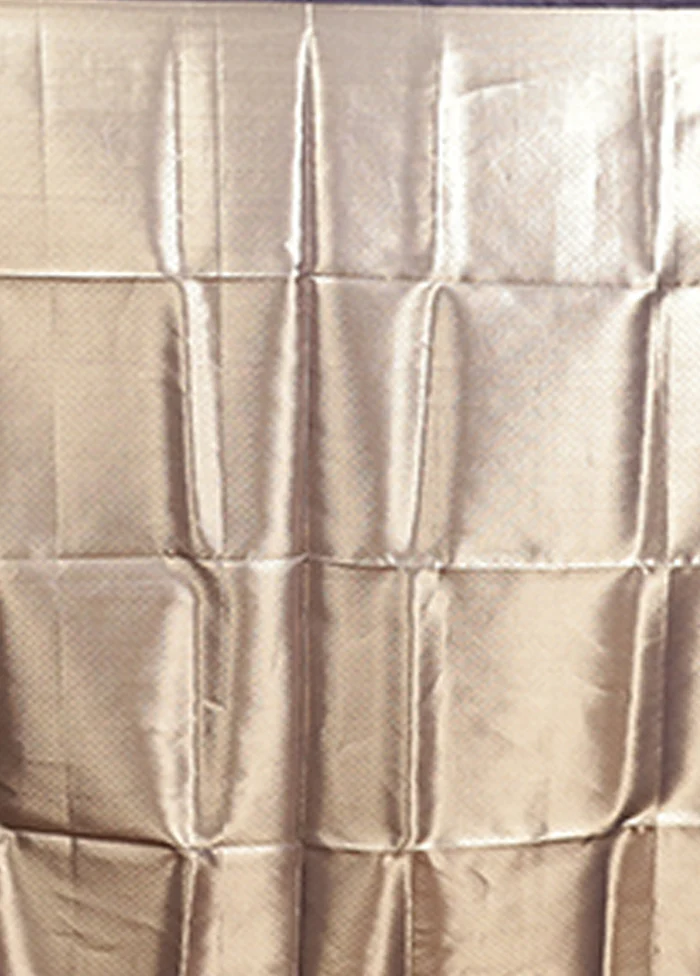 Blue Organza Saree With Blouse Piece - Image 5