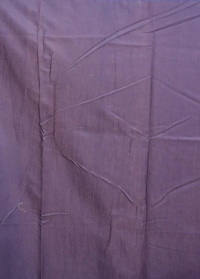 Blue Pure Cotton Saree With Blouse Piece - Image 5