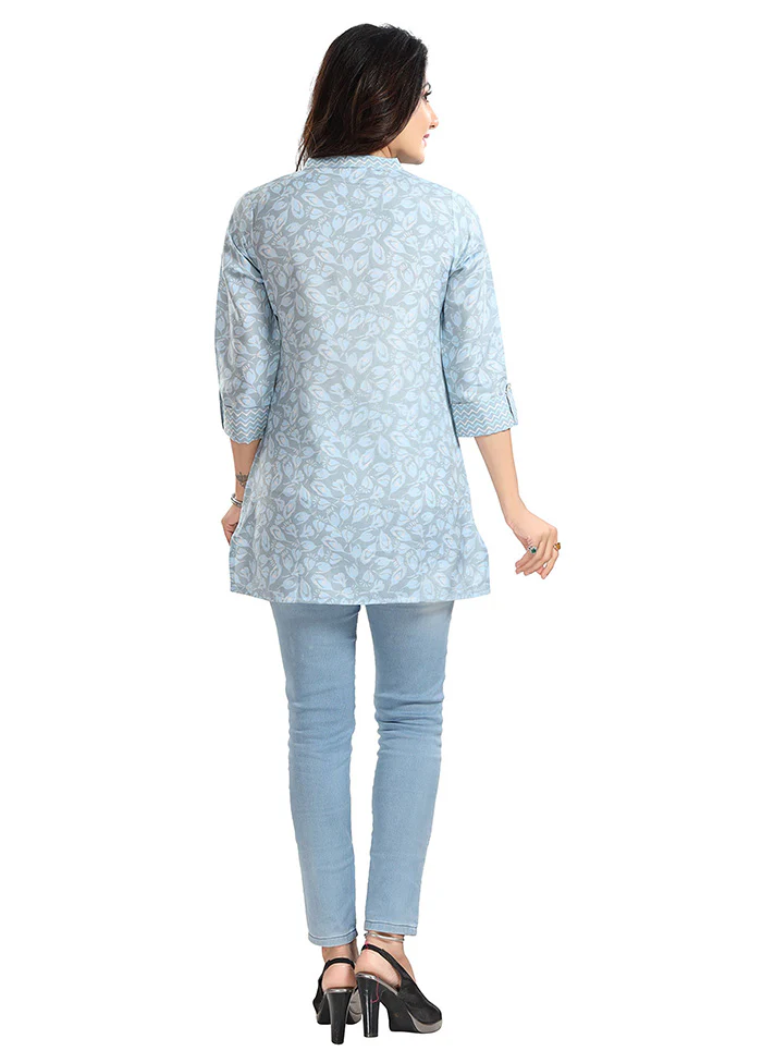 Blue Readymade Rayon Short Top - Image 2