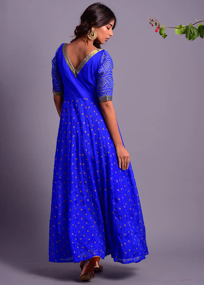 Blue Readymade Silk Long Dress - Image 2