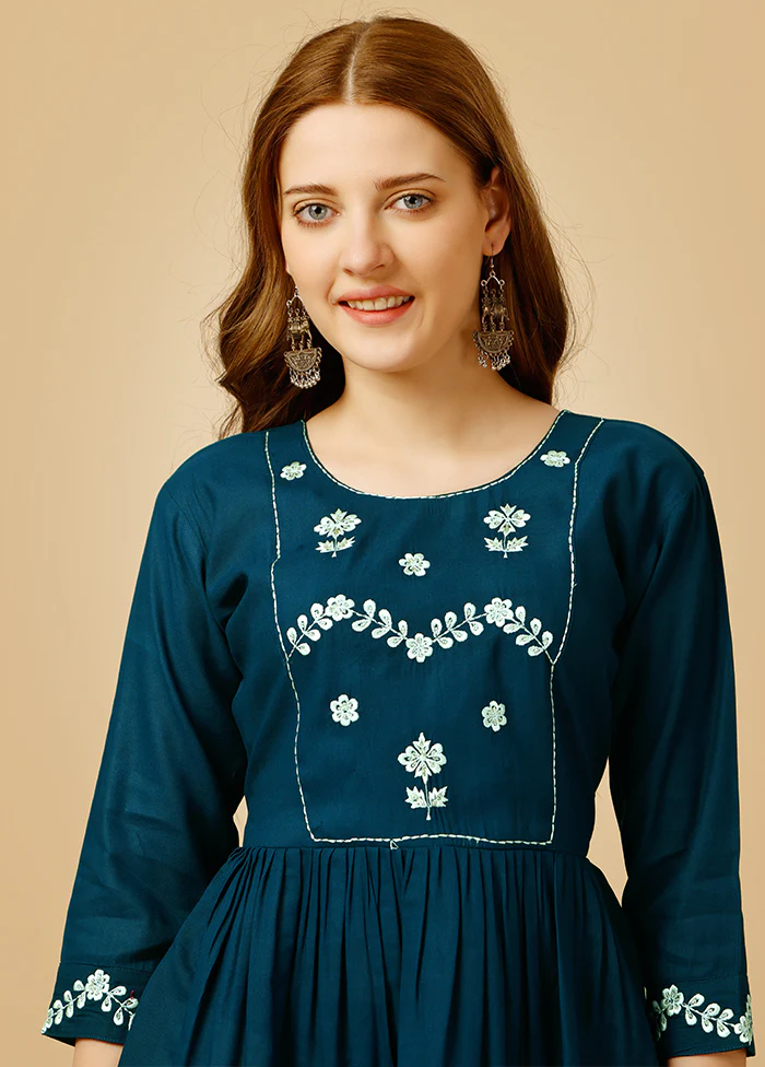 Blue Readymade Viscose Top - Image 3