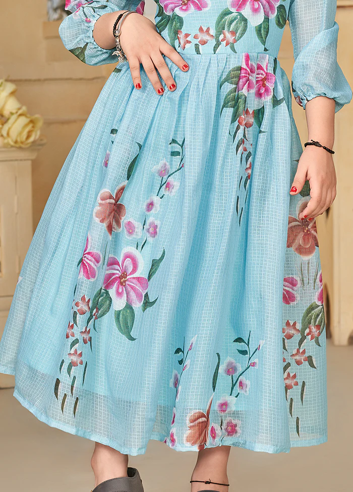 Blue Silk Frock - Image 3