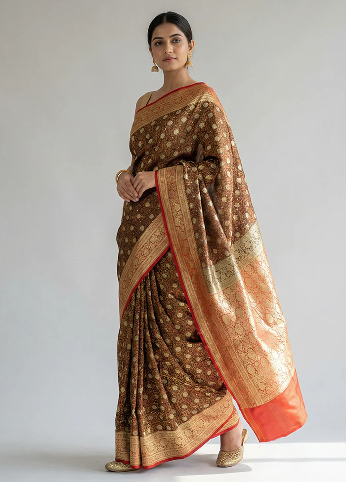 Blue Tanchoi Silk Saree With Blouse Piece