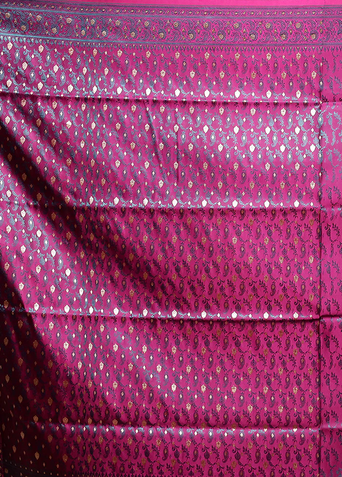 Blue Tanchoi Silk Saree With Blouse Piece - Image 5