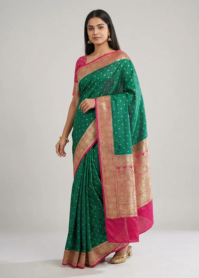Blue Tanchoi Silk Saree With Blouse Piece