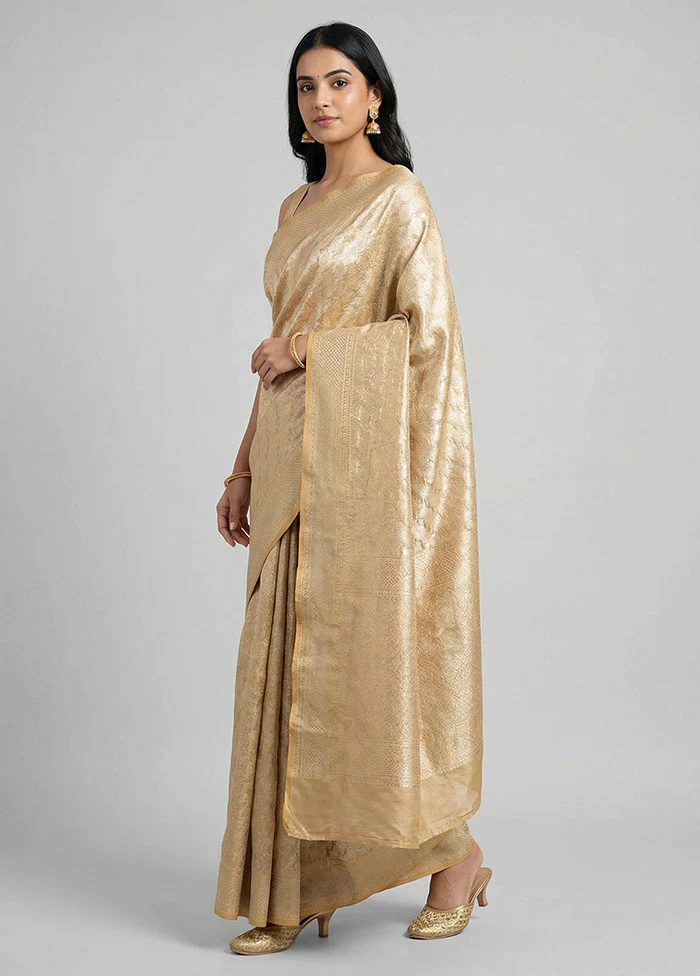 Blue Tissue Silk Saree With Blouse Piece